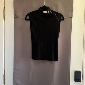 Philosophy Black Knit Top with Zipper Detail